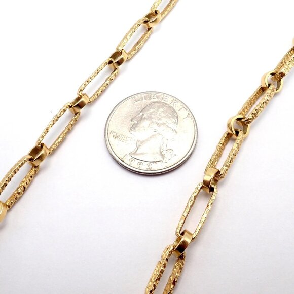 Rare! Vintage Estate 18k Yellow Gold 30" Long Paperclip Link Necklace 56.8g - Picture 8 of 14